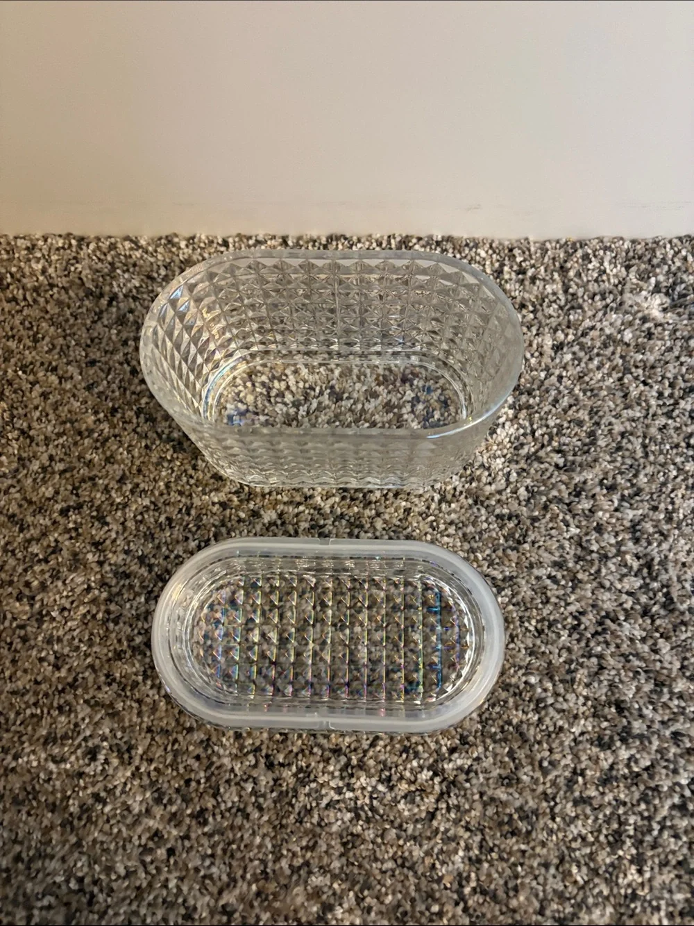 Target Clear Iridescent Diamond-Cut Glass Jar